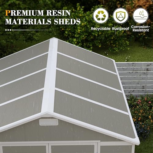 Outdoor Storage Shed 6 x 6 FT Resin Garden Shed with Lockable Door U891