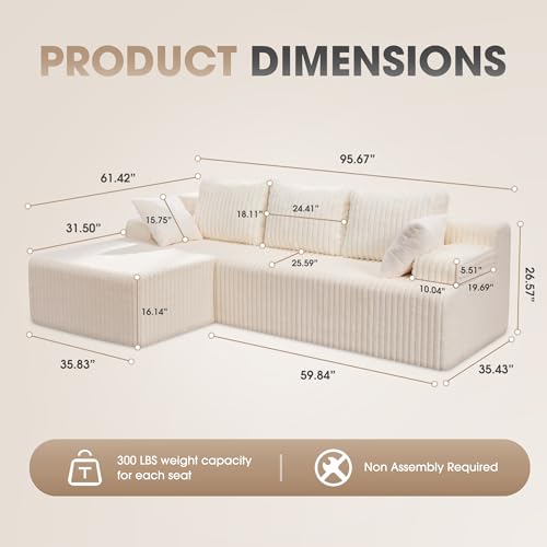 Modular L-Shape Sectional Sofa with Oversized Chaise A47792