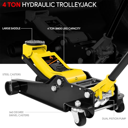 Floor Jack 3 Ton Capacity, Low Profile Heavy Duty Hydraulic Car Jack, Lifting Range 3"-20" O821
