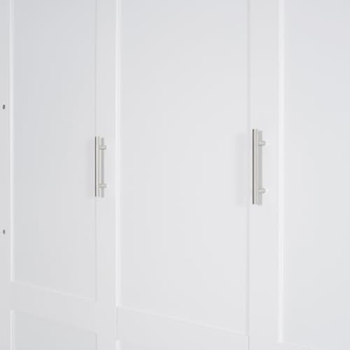 Murphy Bed Queen Size with Cushion, Foldable Sofa Bed Frame with Slat Support, White C2974