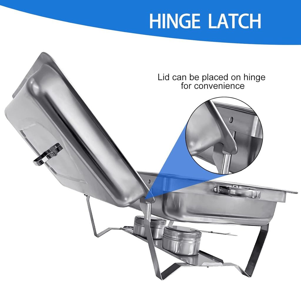 Chafing Dish Buffet Set 4 Pack 8QT Half Size Food Warmer Chafer with Water Pan W2468