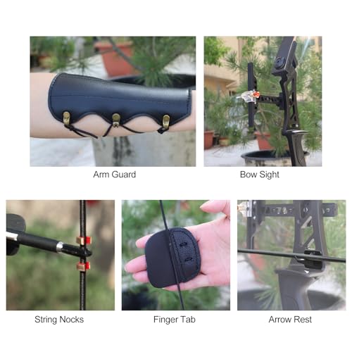 58" Takedown Recurve Bow and Arrow Set for Adults Beginners, Right Hand, 30-70lb R207948