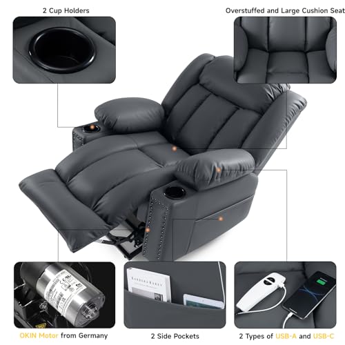 Power Lift Recliner Chair for Elderly with Heat and Massage, Adjustable Positions, Dark Brown P618617