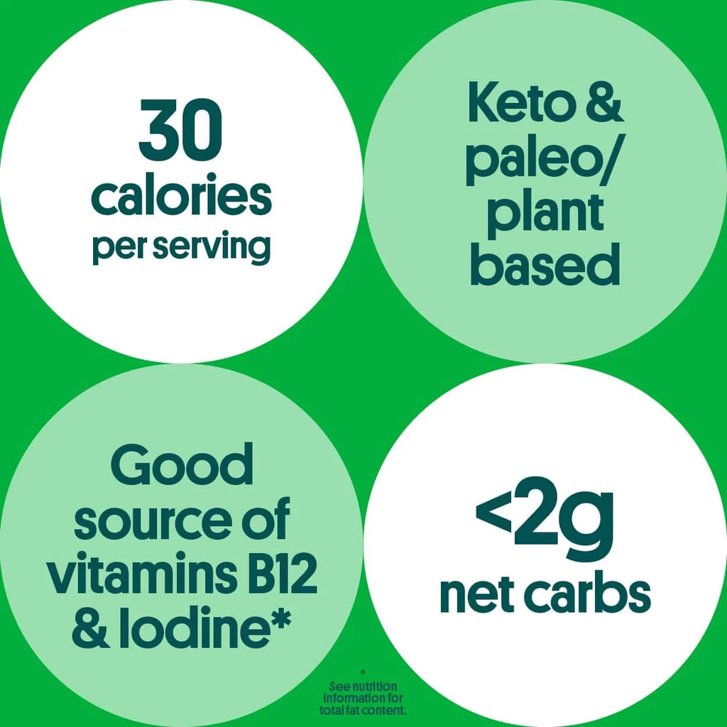 Organic Roasted Seaweed Sheets, Wasabi, 12 Count, Keto Snack F87924