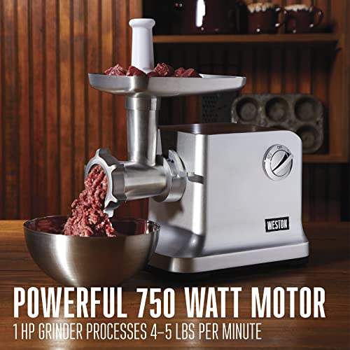 Electric Meat Grinder & Sausage Stuffer, 750 Watt, Stainless Steel Plates X10043