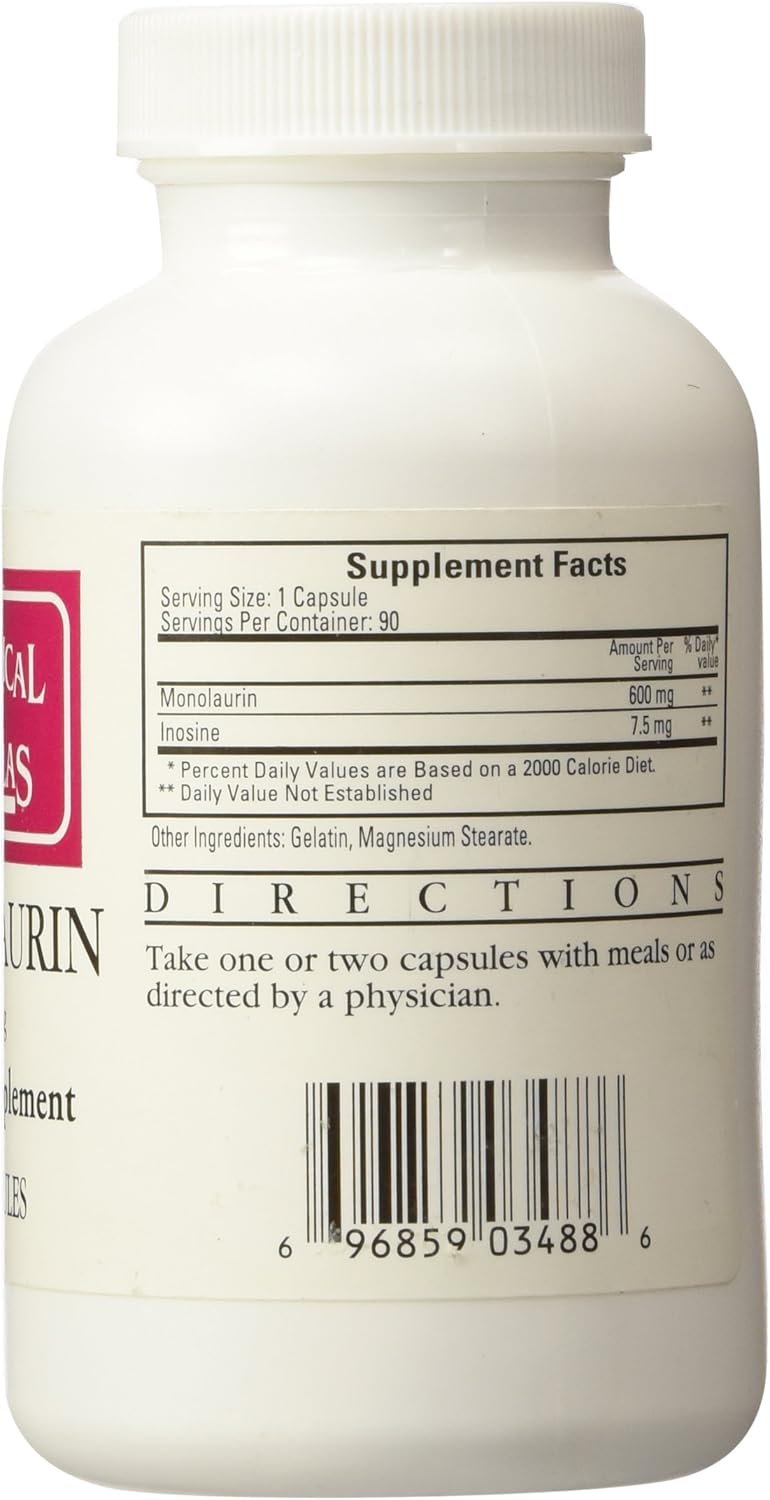 Monolaurin 600mg 90 Capsules T808