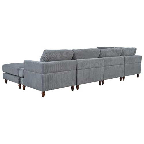 Modular Sectional Sofa with Ottoman, U-Shaped Lounge Couch H930
