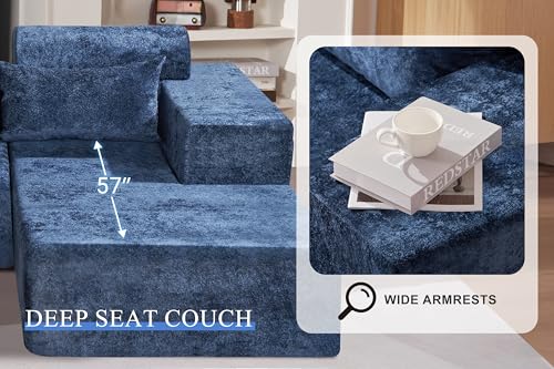L-Shape Modular Sectional Sofa with Deep Seat, No Assembly Required C597556