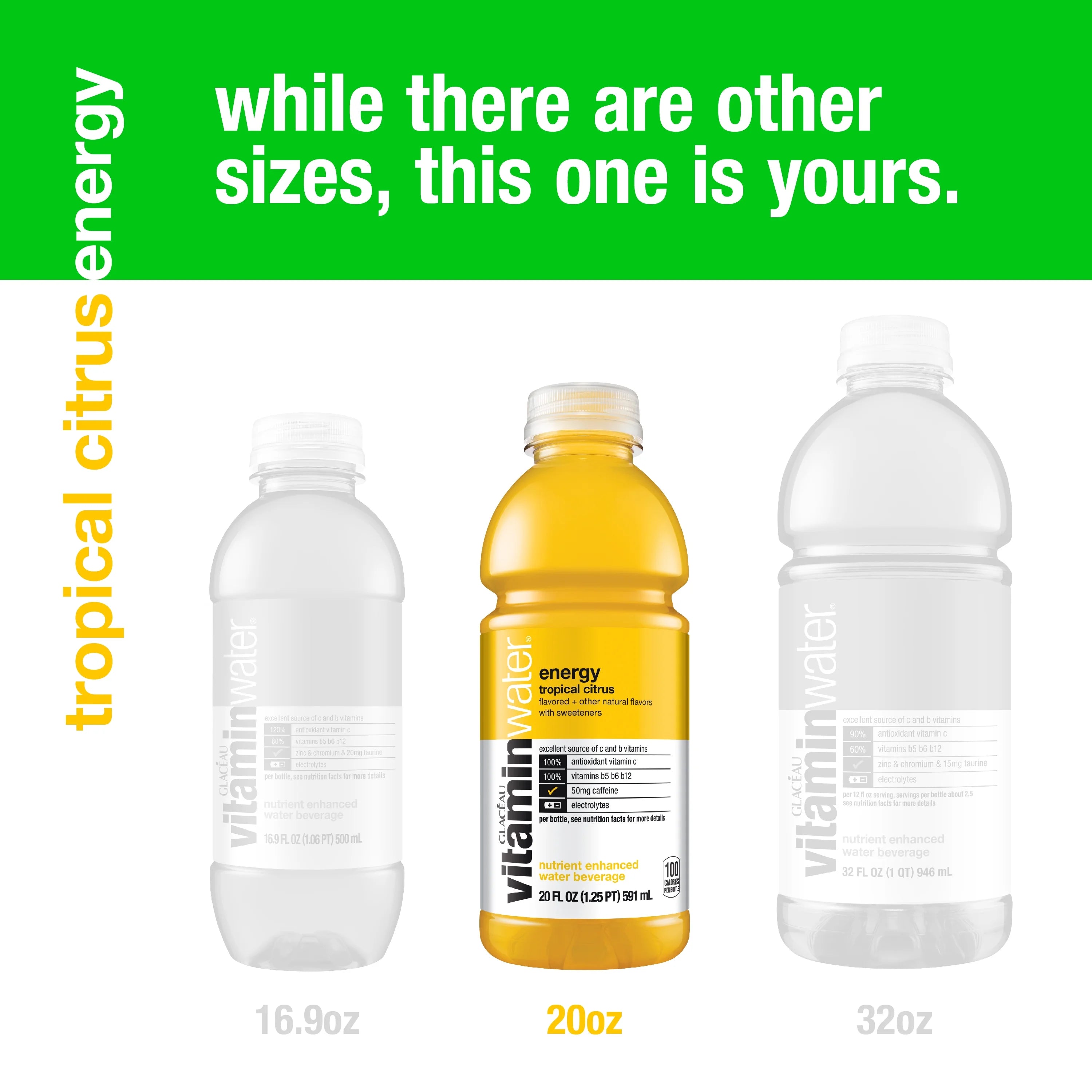 Tropical Citrus Vitaminwater, 20 Fl Oz, 12 Count E329