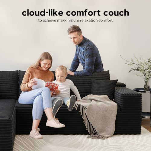 Modular Sectional Sofa with Ottoman, U-Shaped Deep Seat Couch for Living Room O870