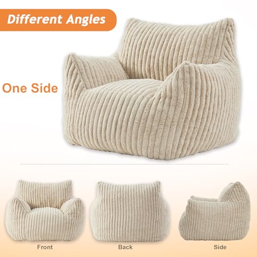 Plush Bean Bag Chair with Armrests for Adults and Teens M473
