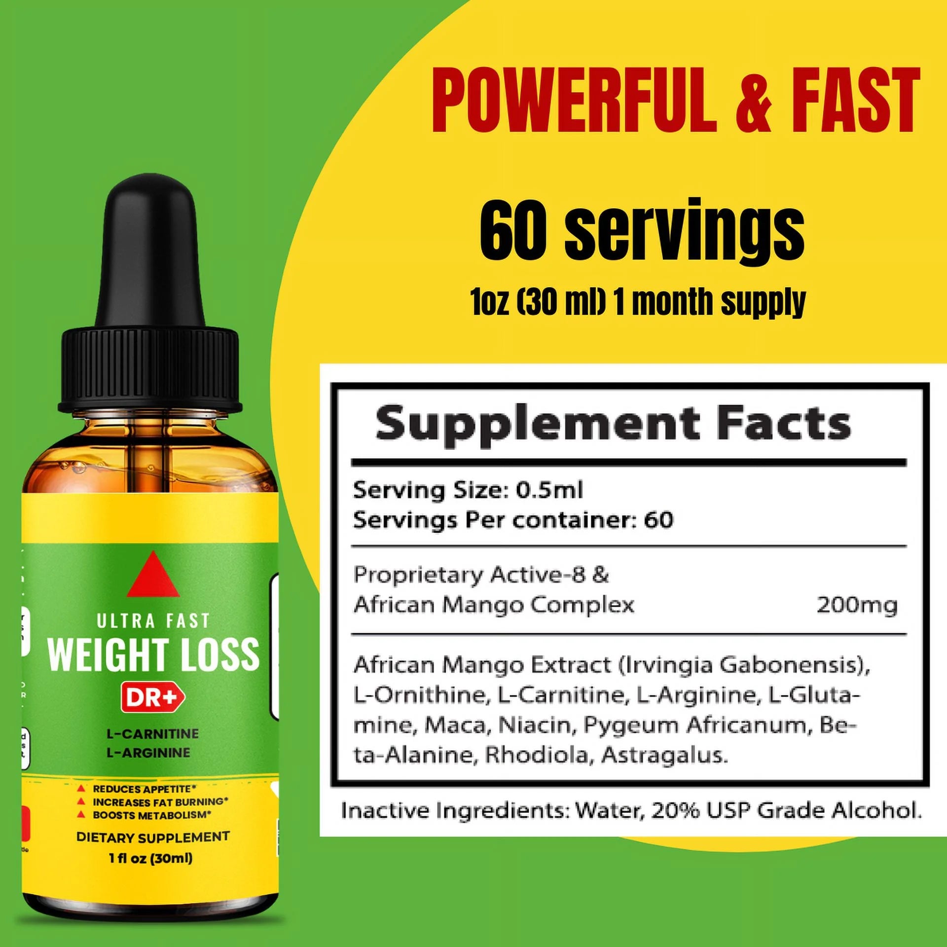 Weight Loss Drops Metabolism Booster Appetite Suppressant X6976