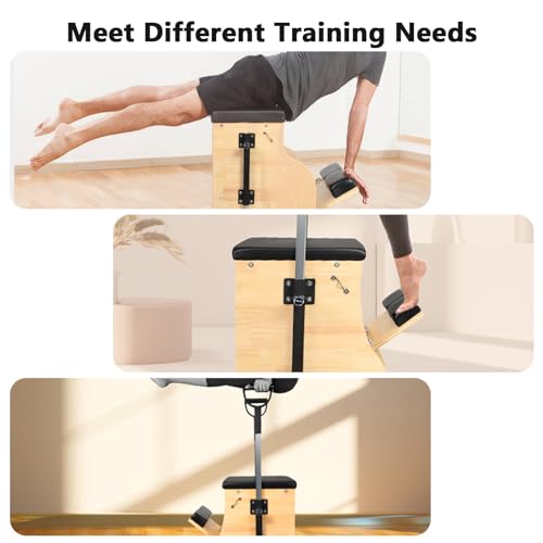 Pilates Chair with Split Pedals and Handles for Home Gym Workout N164