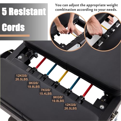 Foldable Pilates Reformer Machine for Home Gym, 250 lbs Capacity J904802