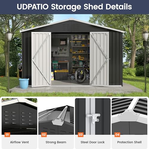 Outdoor Storage Shed 6 x 6 FT Resin Garden Shed with Lockable Door U891