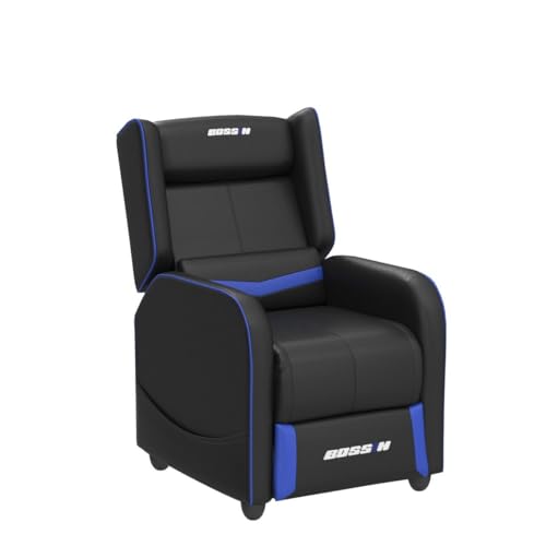 Gaming Recliner Chair for Adults, PU Leather Ergonomic Racing Style, Grey B7581