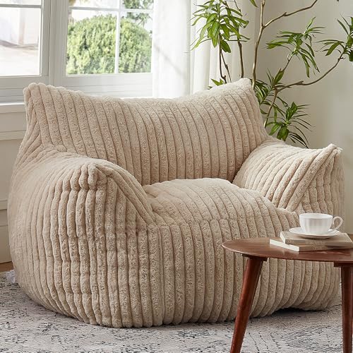 Plush Bean Bag Chair with Armrests for Adults and Teens M473