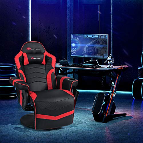 Massage Gaming Chair with Adjustable Backrest and Footrest G669073