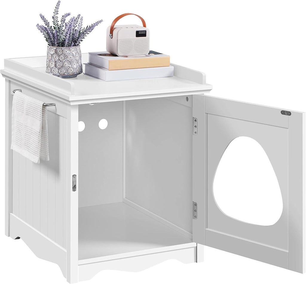 Hidden Cat Litter Box Enclosure Furniture with Side Table C6671