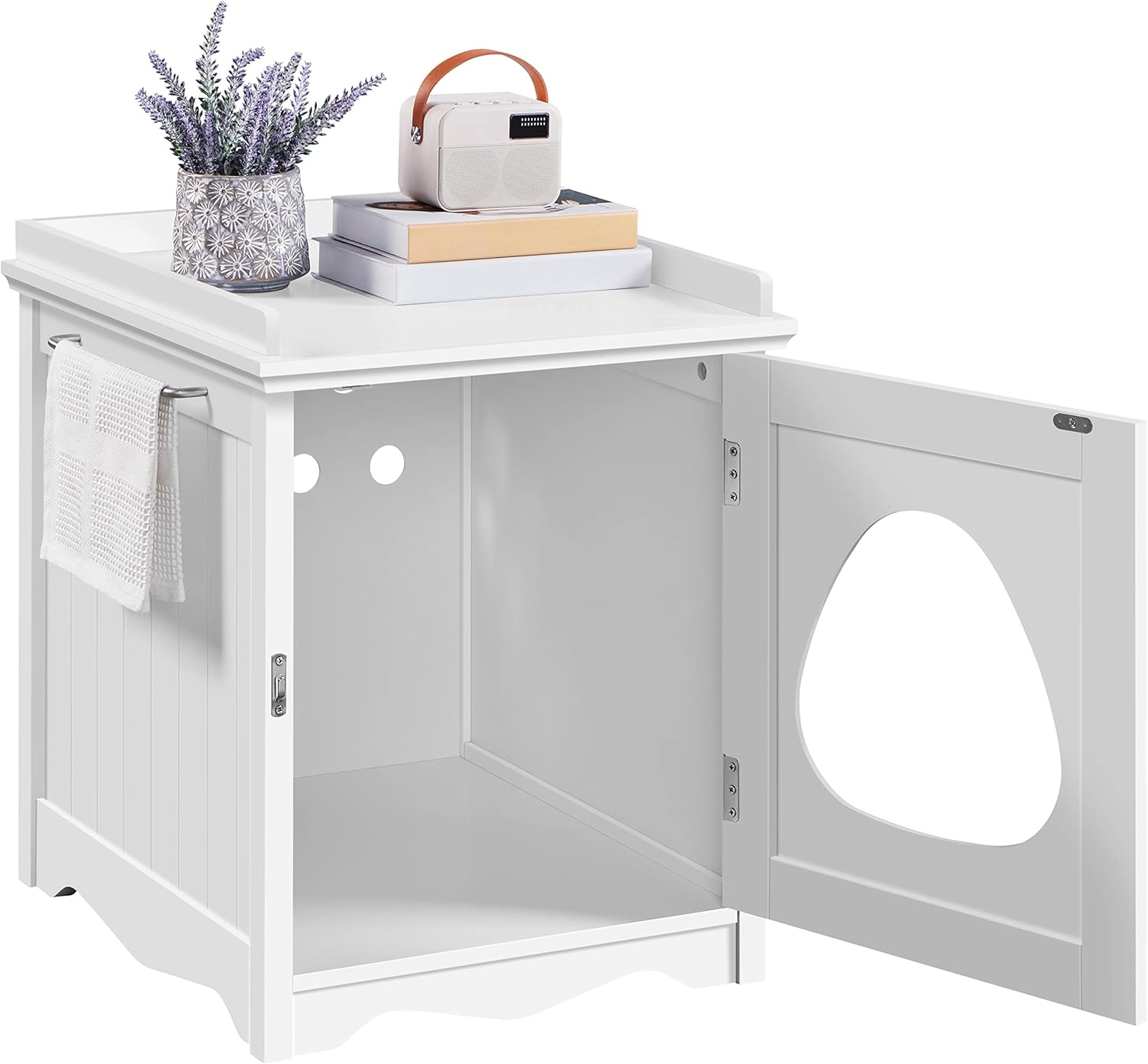 Hidden Cat Litter Box Enclosure Furniture with Side Table C6671