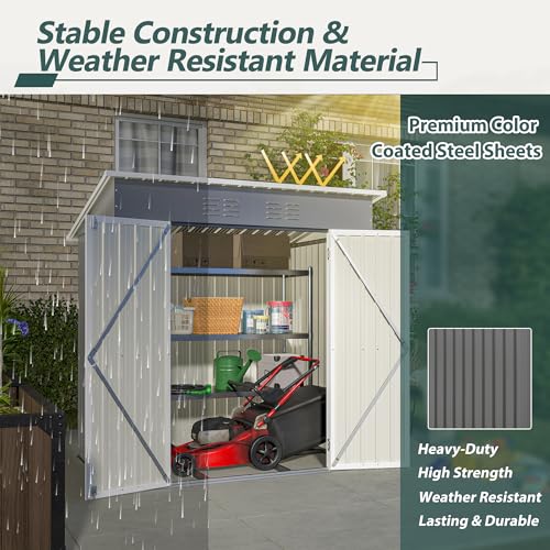 Outdoor Storage Shed, Heavy-Duty All-Weather Tool Shed with Lockable Doors C3585