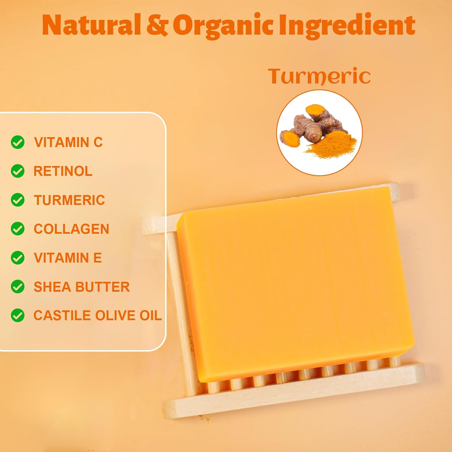 Turmeric Soap Bar for Face and Body with Vitamin C and E Q17342