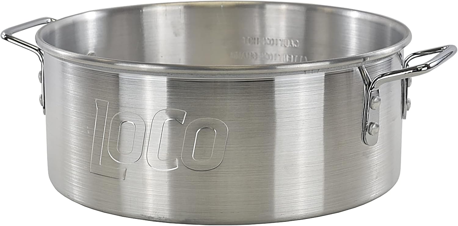 30 Quart Aluminum Pot with Steaming Basket and Lid I295153