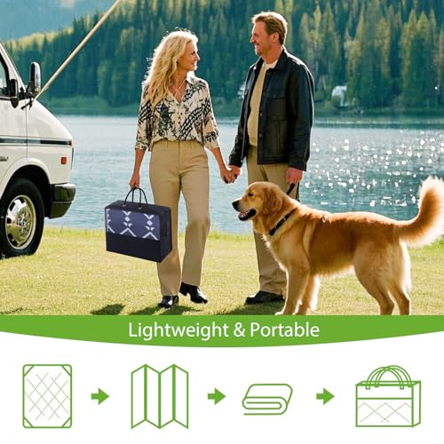 Waterproof Outdoor Rug 5x8 ft, Reversible Plastic Straw Patio Mat Z2613