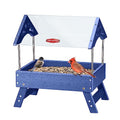 Kingsyard Ground Bird Feeder for Outdoors - Recycled Plastic Platform Feeder for Wild Birds, Rainproof Squirrel Feeders, 5 LBS Large Capacity, Brown