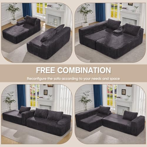 Modular L-Shape Sectional Sofa with Oversized Chaise A47792