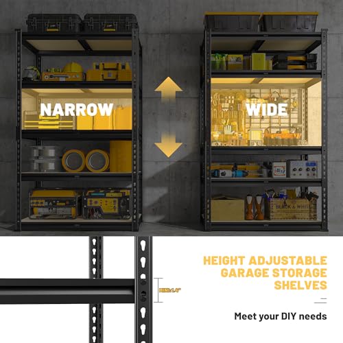 Storage Shelves 6 Tier Heavy Duty Metal Shelving Adjustable L7515