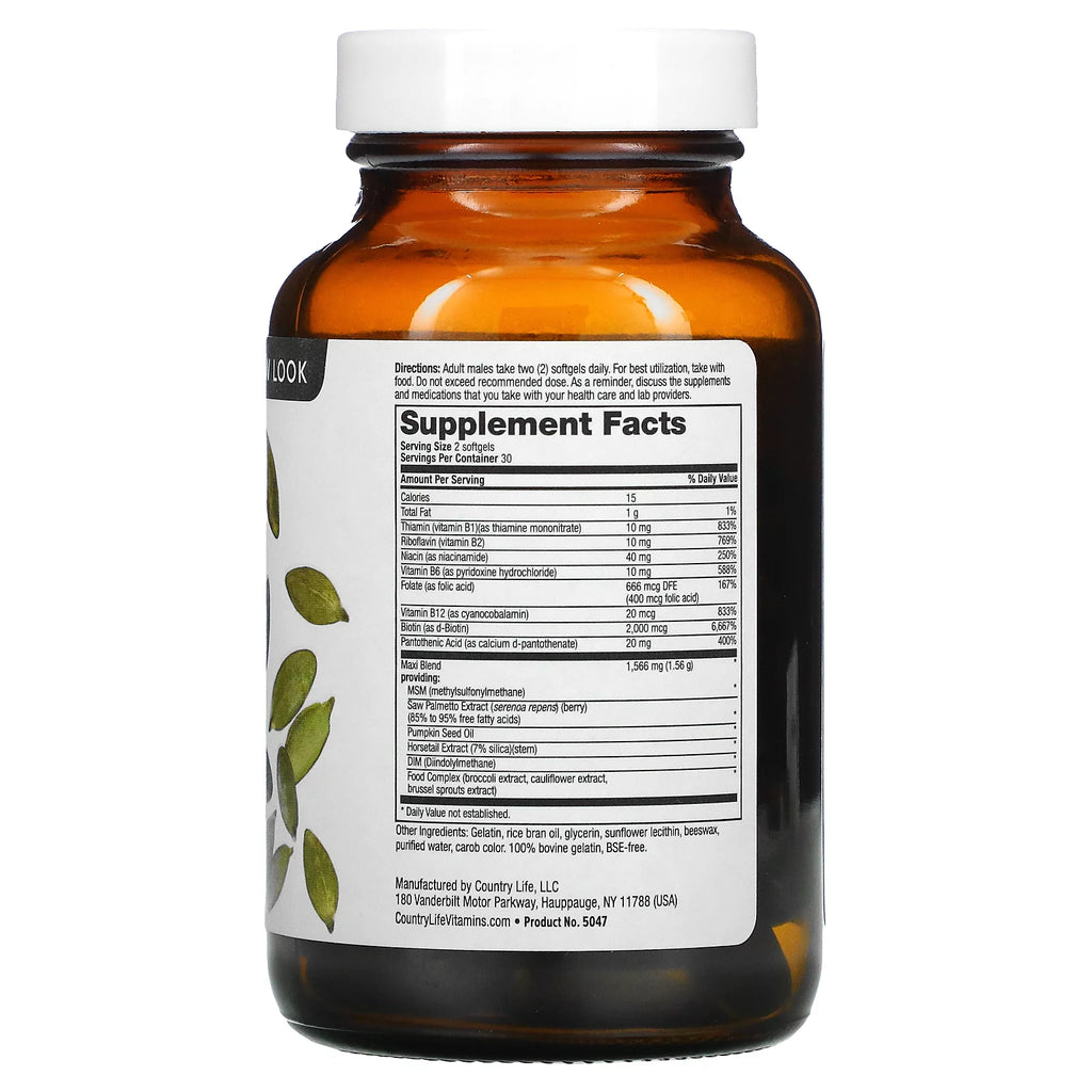 Maxi-Hair for Men with Saw Palmetto, DIM & Biotin, 60 Softgels L98793