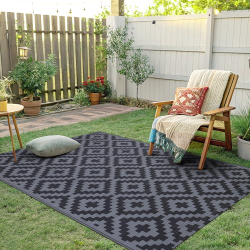 Waterproof Outdoor Rug 5x8 ft, Reversible Plastic Straw Patio Mat Z2613