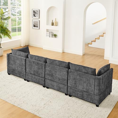 Modular Sectional Sofa with Ottoman, U-Shaped Lounge Couch H930