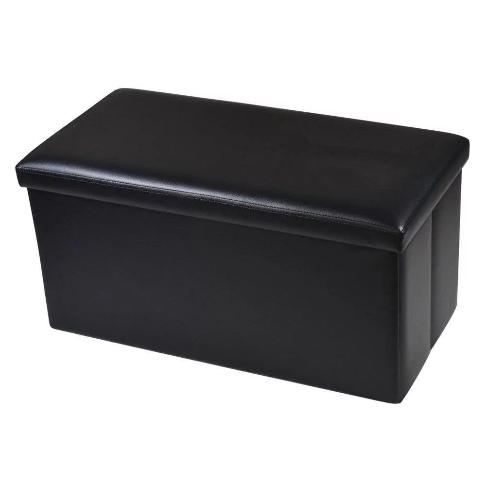 Faux Leather Folding Footstool with Storage L854