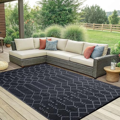 Waterproof Outdoor Rug 5x8 ft, Reversible Plastic Straw Patio Mat Z2613