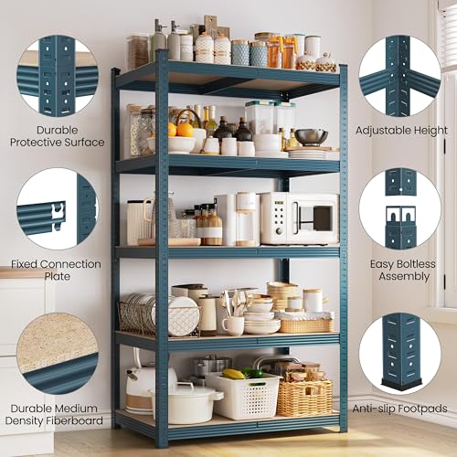 5-Tier Adjustable Metal Shelving Unit for Garage, Pantry, and Warehouse M7734