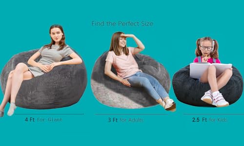 Faux Fur Bean Bag Chair for Adults with Filling Q65946