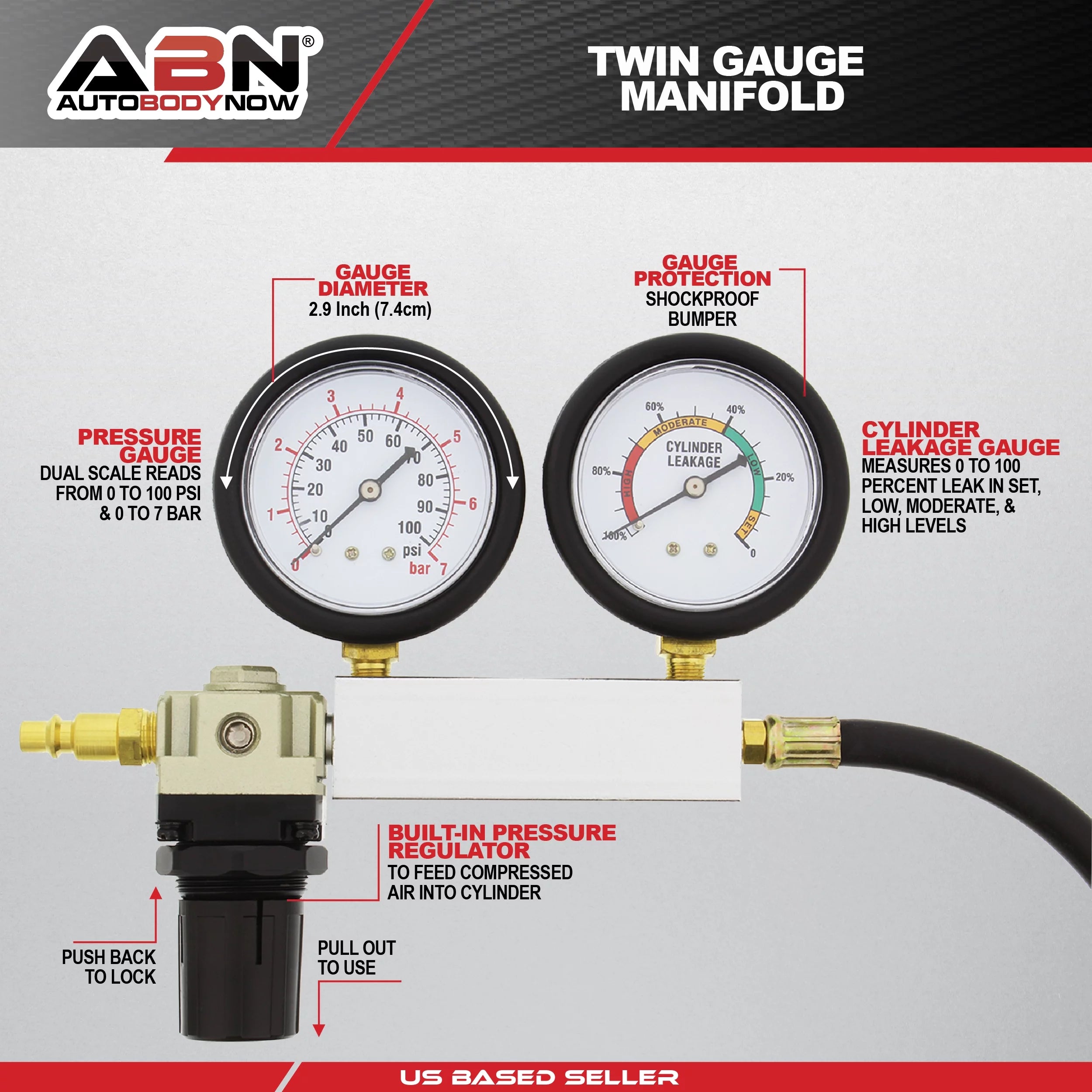 Cylinder Leak Detector & Engine Compression Tester Kit G5546