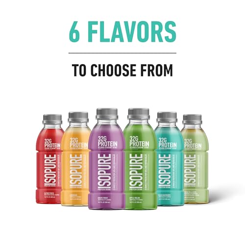 Zero Carb 32g Clear Protein Ready-to-Drink, Whey Protein Isolate, Blue Raspberry, 12 Pack F664096