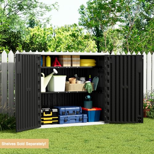 Outdoor Vertical Storage Shed, 57 Cu.ft, Waterproof, Lockable, Brown G868262