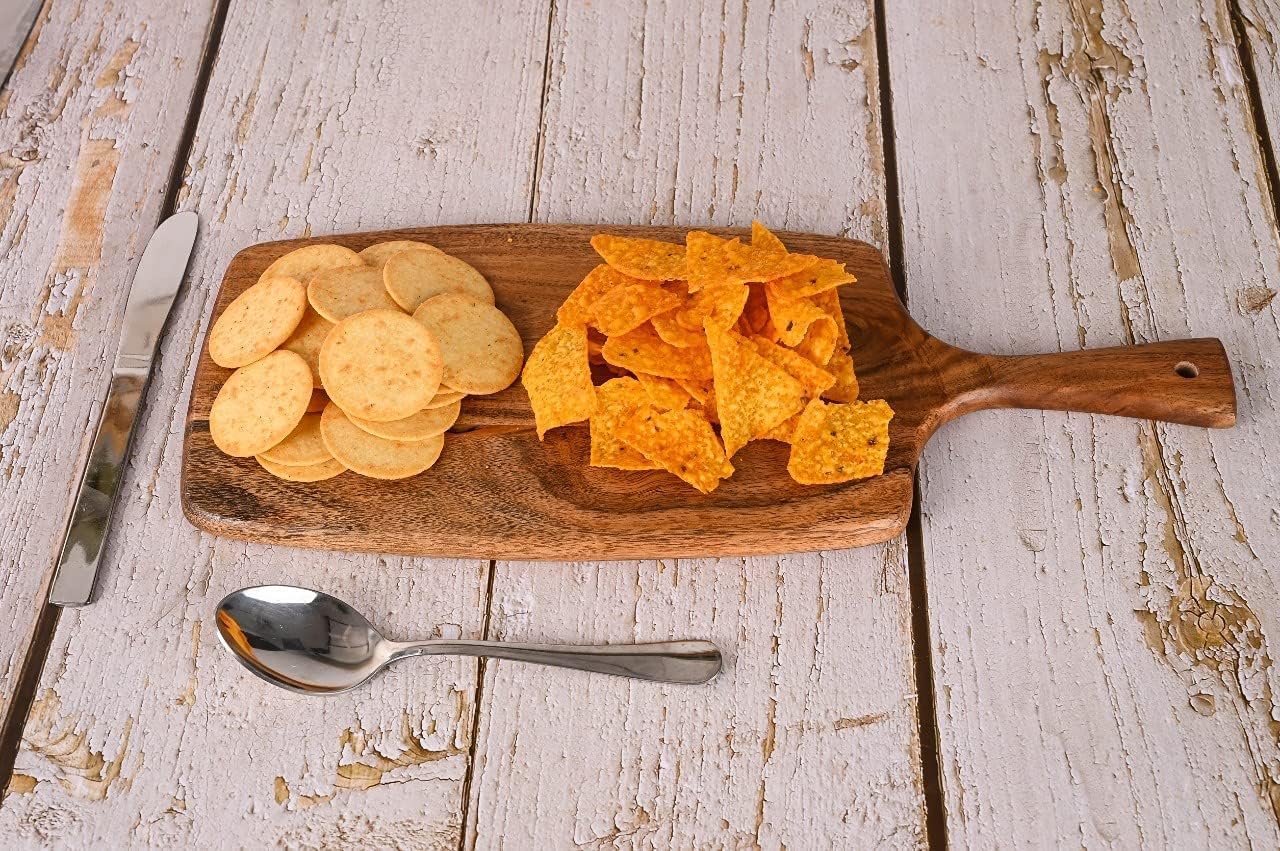 Acacia Wood Cutting Board for Kitchen Chopping and Serving, 17 by 7 Inches O22631