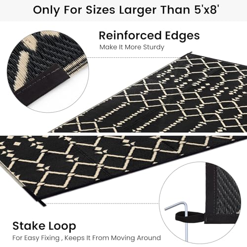 Waterproof Outdoor Rug 5x8 ft, Reversible Plastic Straw Patio Mat Z2613