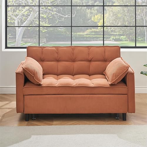Convertible Sleeper Sofa Bed with Pull-Out Bed and Adjustable Backrest V521