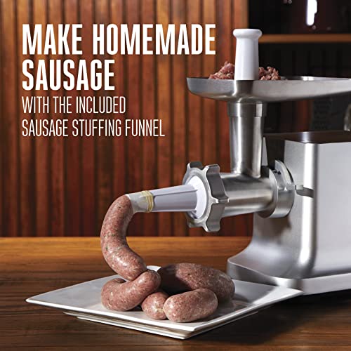 Electric Meat Grinder & Sausage Stuffer, 750 Watt, Stainless Steel Plates X10043