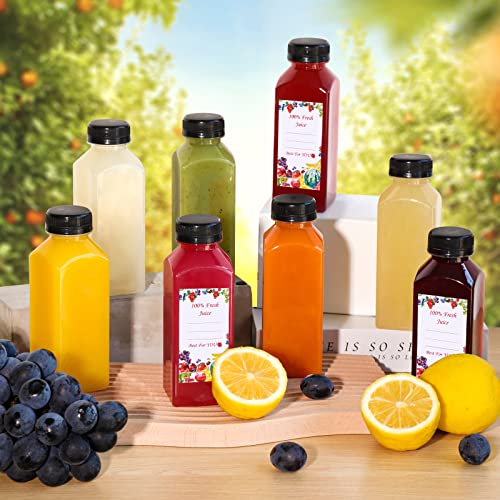 12oz Empty Plastic Juice Bottles with Black Lids J1274