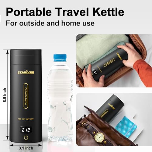 Portable Electric Kettle, Mini Hot Water Boiler with 4 Temperature Keep-Warm Q740943