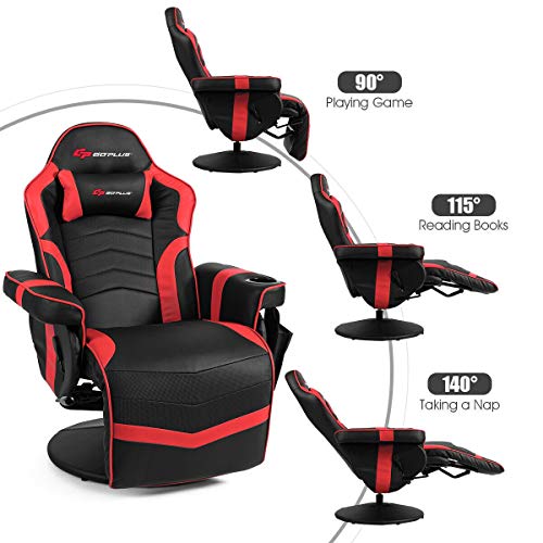 Massage Gaming Chair with Adjustable Backrest and Footrest G669073