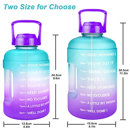 1 Gallon Water Bottle with Straw and Time Marker Leak-Proof BPA Free H475440