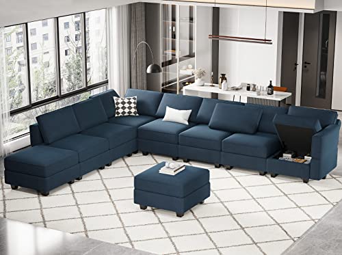 Modular Velvet Sectional Sofa with Chaise Lounge and Storage X4138